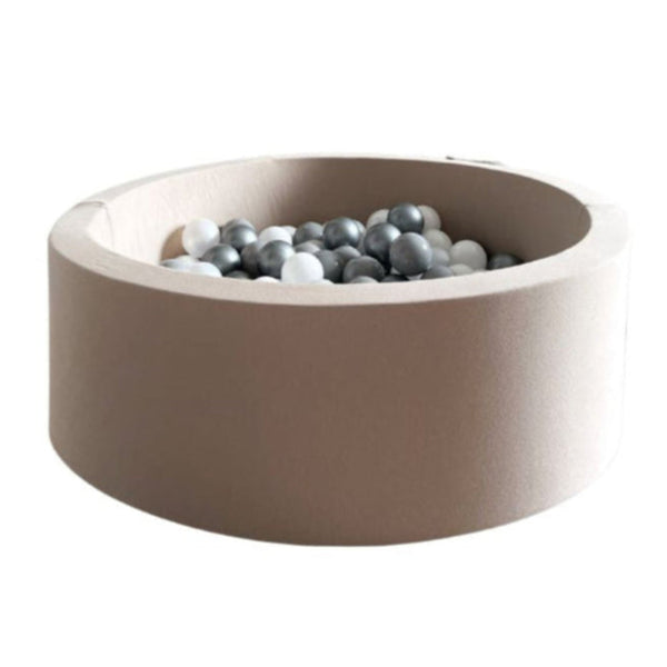 katoen jersey ballenbad ballenbak beige moje rond ballenbadballen ballenbakballen 30 cm