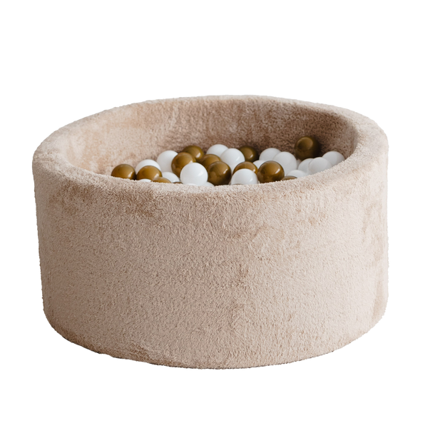 ballenbad ballenbak rond teddy beige bruin moje 40 cm hoog teddystof