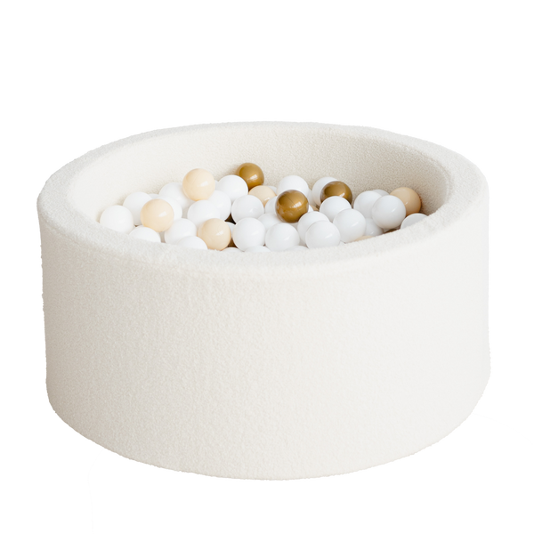ballenbad ballenbak boucle cream ecru moje hoogte 40 cm rond