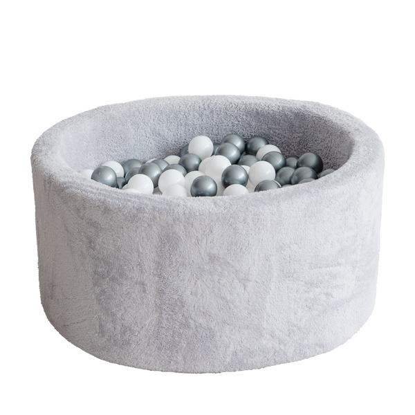 teddy teddystof ballenbad ballenbak rond grijs grey grijzeballenbak moje