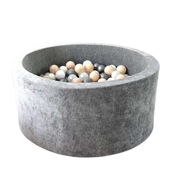 ballenbad ballenbak ballenbadje ballenbakje grijs grey velvet velours 40 cm hoog moje