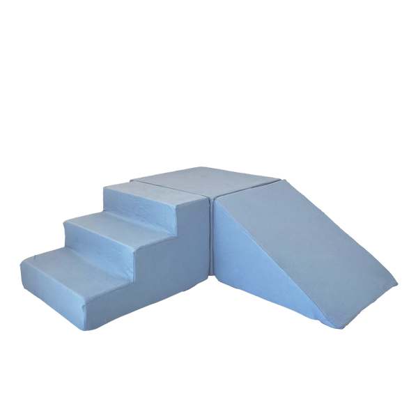 trapje foam zacht moje blauw blue elementen speelblokken