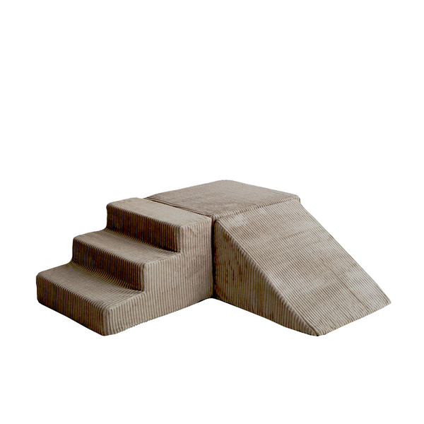 moje 3 elementen foamblokken ballenbadaccessoires rib velvet dark beige