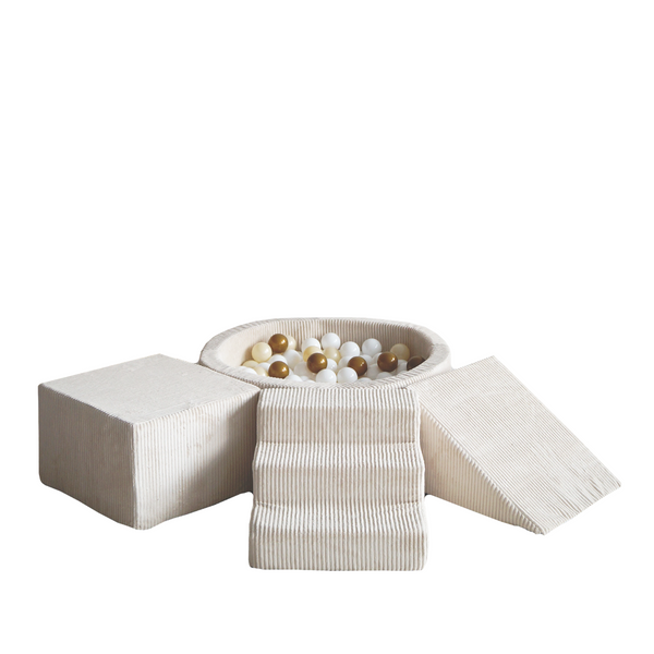 rib cream speelset foam blokken zachte blokken moje ballenbadballen ballenbakballen ballenbad ballenbak beige ecru
