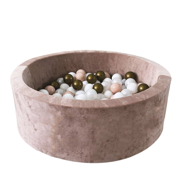 ronde ballenbak rond ballenbad dark beige bruin soft velvet velours moje