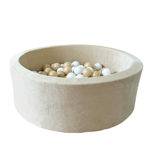 ballenbad ballenbak 30 cm hoog velvet beige ecru moje rond