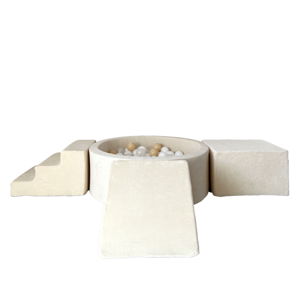 soft velvet velours ecru beige ballenbad ballenbak speelset playset moje