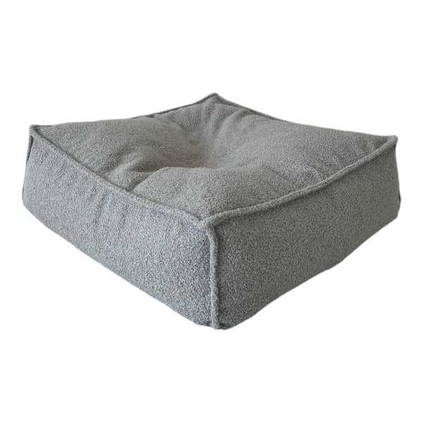boucle ottoman vierkant poof voetenbank zitzak moje grijs grey