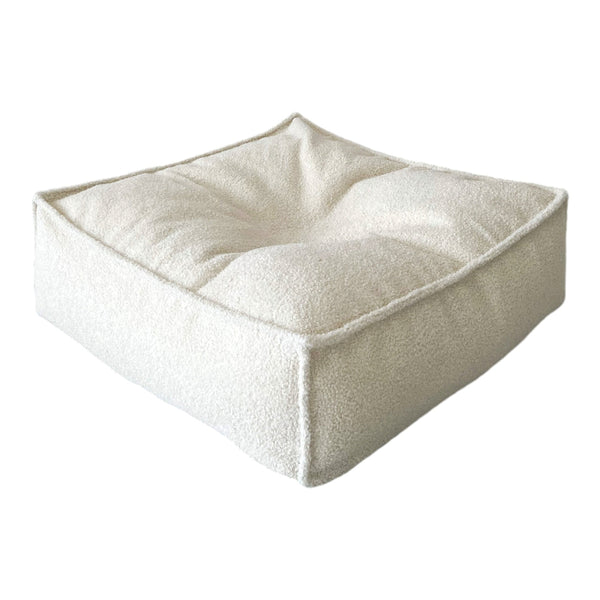 zitzak poof poef ottoman vierkant cream ecru boucle moje
