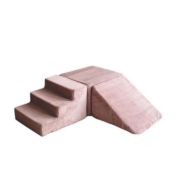 3 elementen ballenbad accessoires zachte blokken foam blokken rib roze dirty pink moje