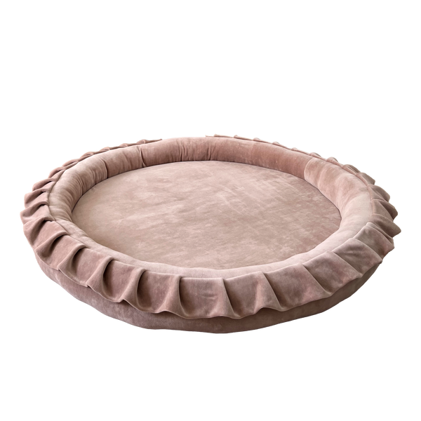 speelnest speelmat ronde speelmat babymat speelkleed moje bruin donkerbeige beige