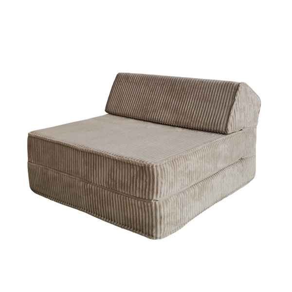 speelbank lounger slaapbank kinderbank zitbank rib lounger dark beige bruin moje