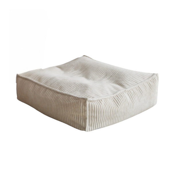 poof poef ottoman vierkant voetenbank zitzak moje rib beige cream ecru