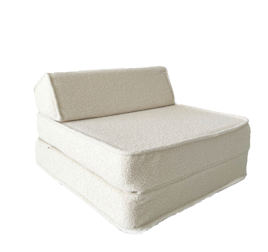 lounger zitbank slaapbank logeerbed boucle cream moje