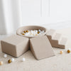 boucle boucle ballenbad ballenbad speelelementen foamblokken klimblokken ballenbadaccessoires trapje ballenbadtrapje moje bruin