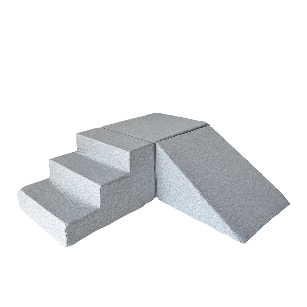 foamblokken speelblokken speelelementen moje trapje lichtgrijs light grey