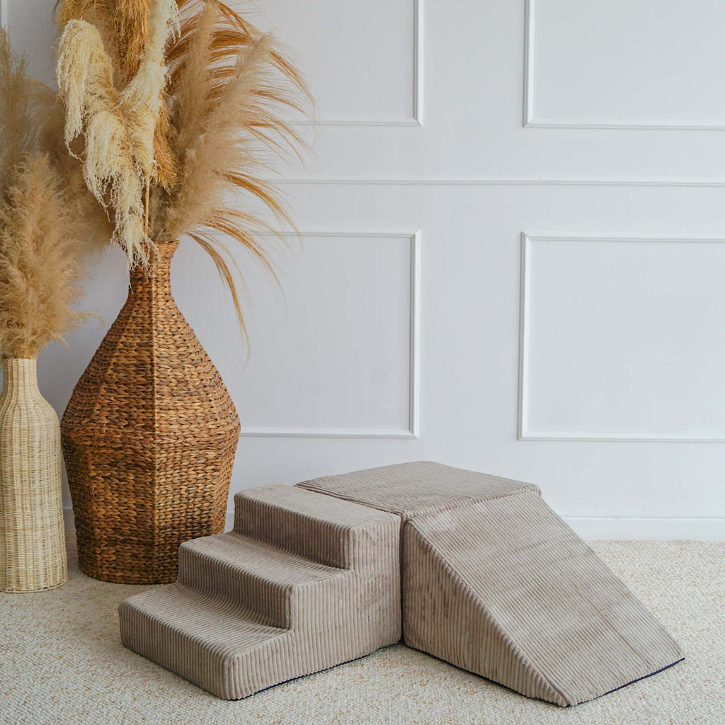 moje 3 elementen foamblokken ballenbadaccessoires rib velvet dark beige