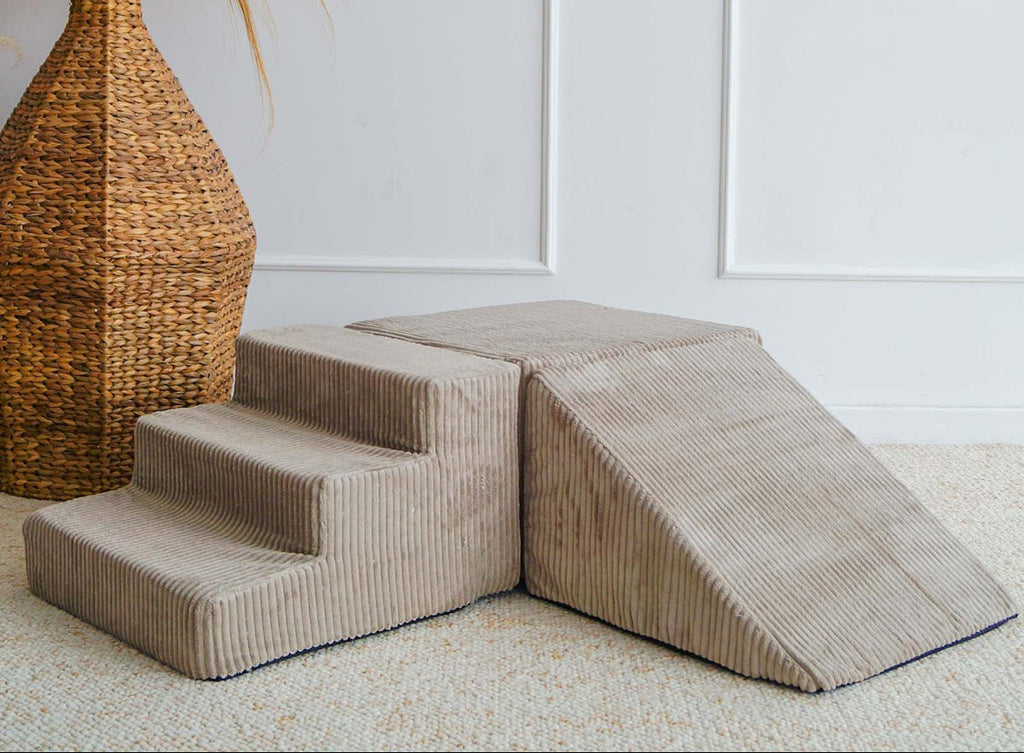moje 3 elementen foamblokken ballenbadaccessoires rib velvet dark beige
