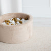 ballenbad ballenbak rond teddy beige bruin moje 40 cm hoog teddystof