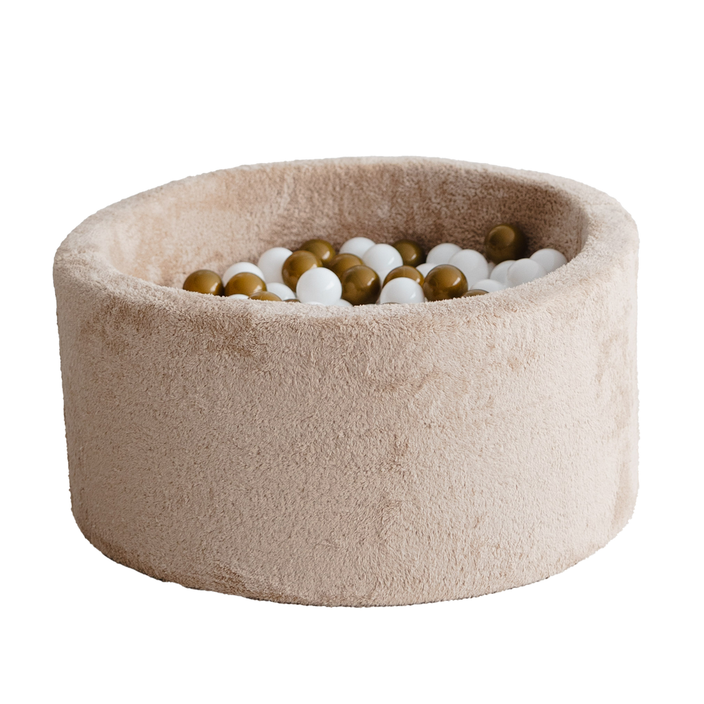 ballenbad ballenbak rond teddy beige bruin moje 40 cm hoog teddystof
