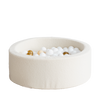 bouclé boucle cream ecru beige ballenbad ballenbak ballenbadballen ballenbakballen rond 30 hoog moje