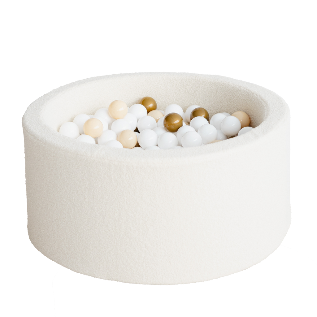 ballenbad ballenbak boucle cream ecru moje hoogte 40 cm rond