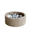 ballenbad rond ronde ballenbak moje rib dark beige bruin ballenbadballen ballenbakballen 