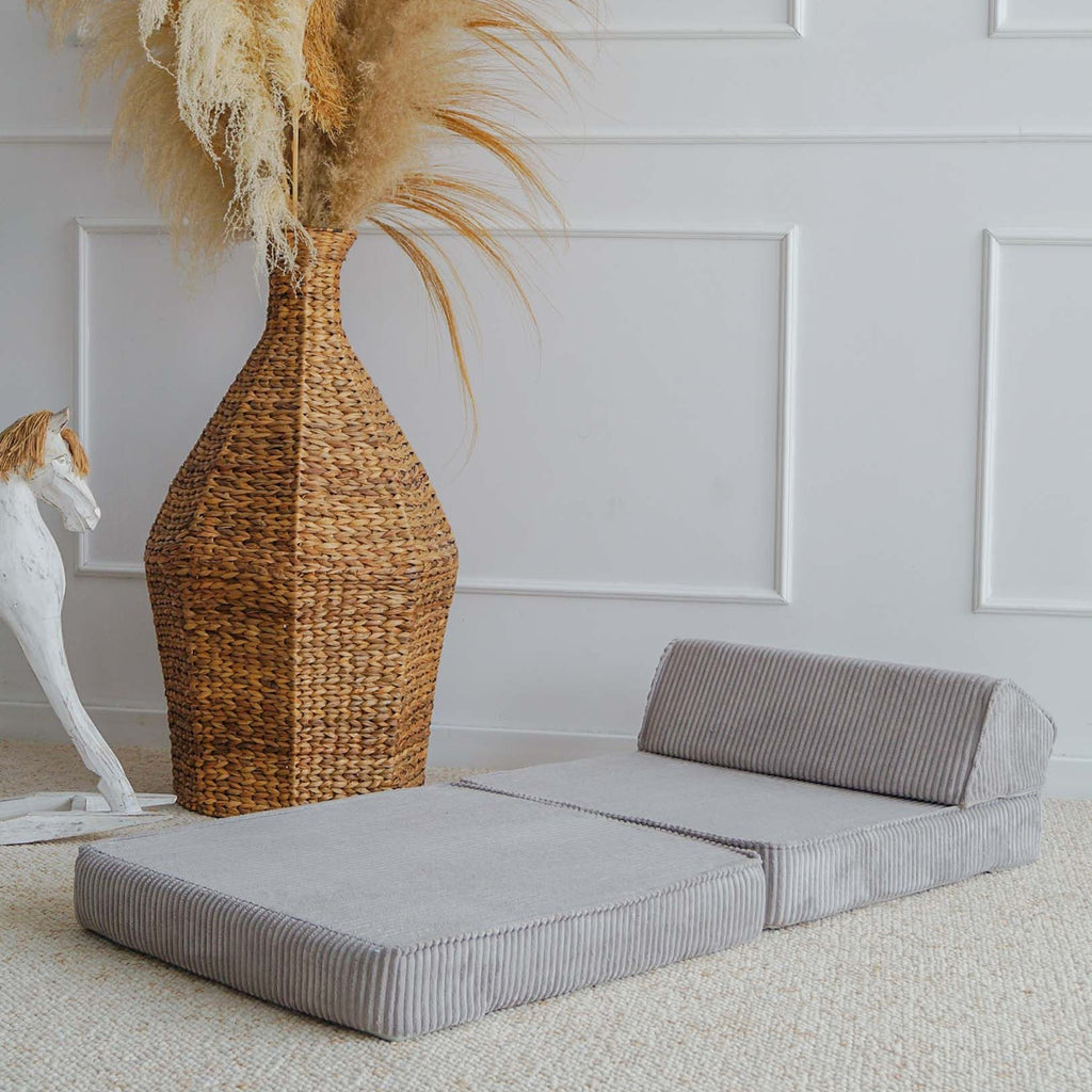 lounger slaapbank logeerbank zitbank kinderzitbank rib grijs grey moje speelbank
