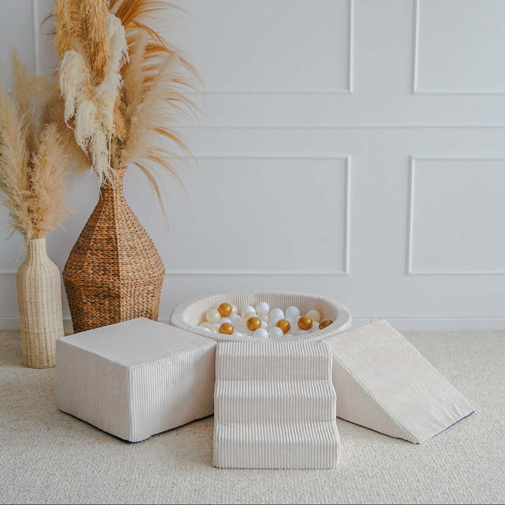 rib cream speelset foam blokken zachte blokken moje ballenbadballen ballenbakballen ballenbad ballenbak beige ecru