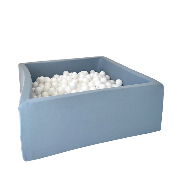 katoenen vierkant ballenbad ballenbak witte ballenbakballen ballenbadballen jersey katoen moje blauw blue