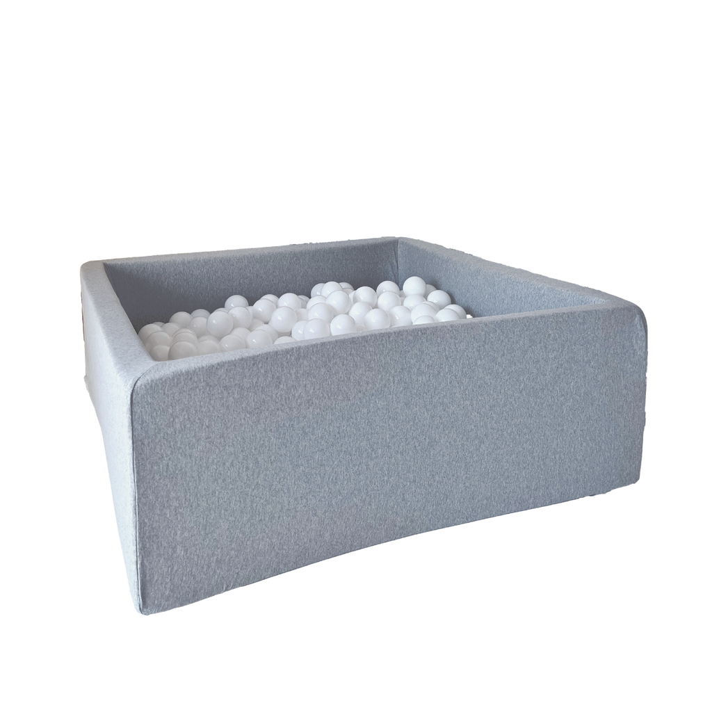 vierkant ballenbad vierkante ballenbak grijs grey lichtgrijs light grey moje ballenbadballen ballenbakballen