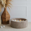 ballenbad rond ronde ballenbak moje rib dark beige bruin ballenbadballen ballenbakballen 