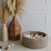 ballenbad rond ronde ballenbak moje rib dark beige bruin ballenbadballen ballenbakballen 