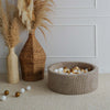 ballenbad rond ronde ballenbak moje rib dark beige bruin ballenbadballen ballenbakballen 