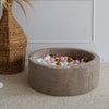 ballenbad rond ronde ballenbak moje rib dark beige bruin ballenbadballen ballenbakballen 