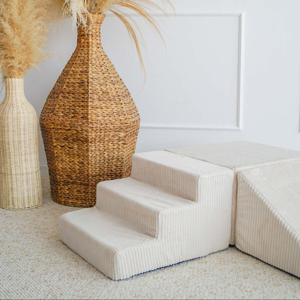 3 elementen zachte blokken foam blokken ballenbadaccessoires beige rib moje