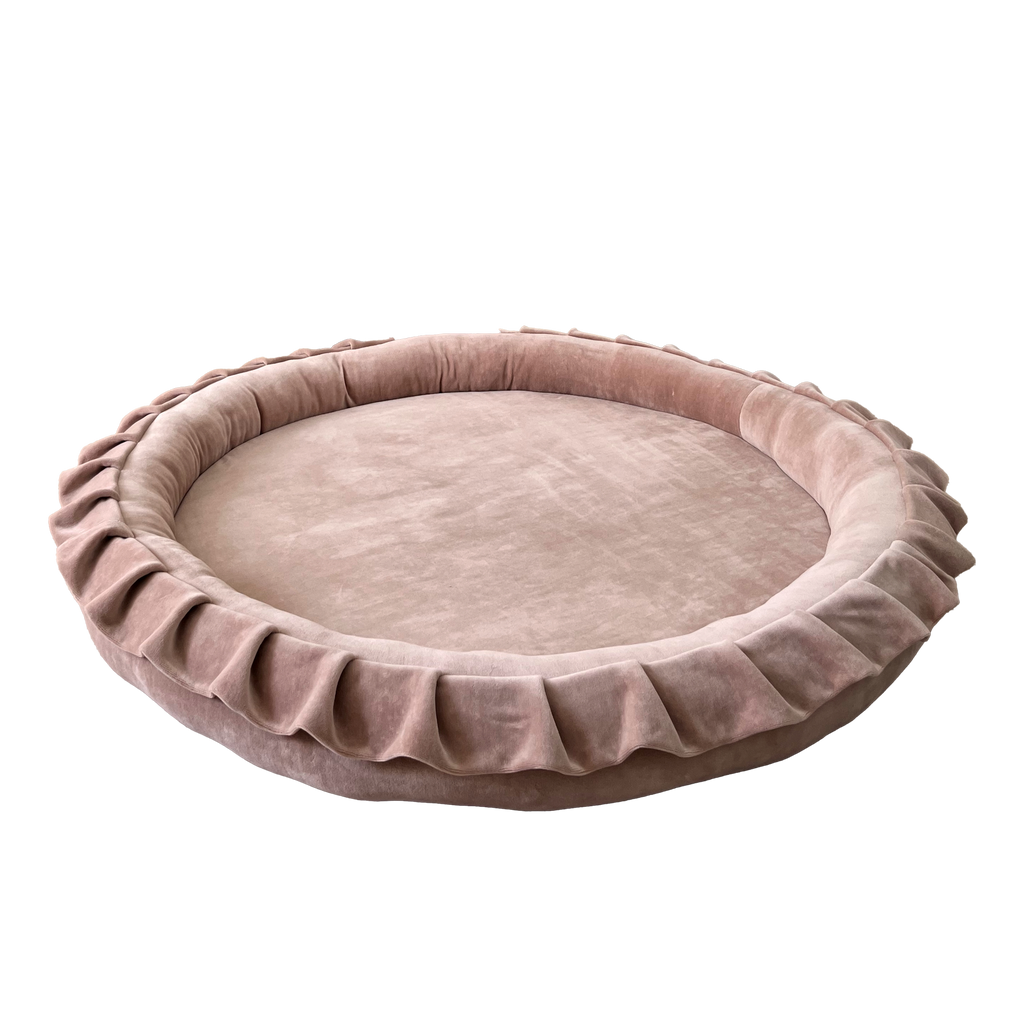speelnest speelmat ronde speelmat babymat speelkleed moje bruin donkerbeige beige