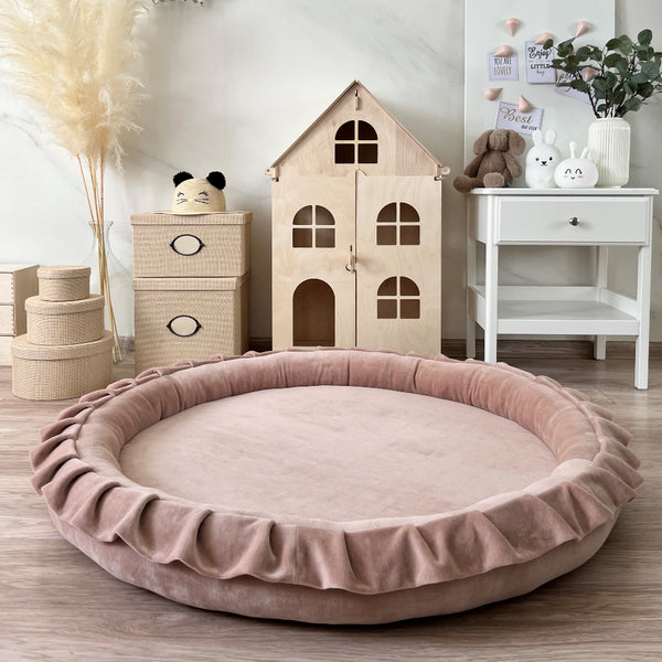 speelnest speelmat babymat babyspeelmat babyspeelkleed moje dark beige bruin