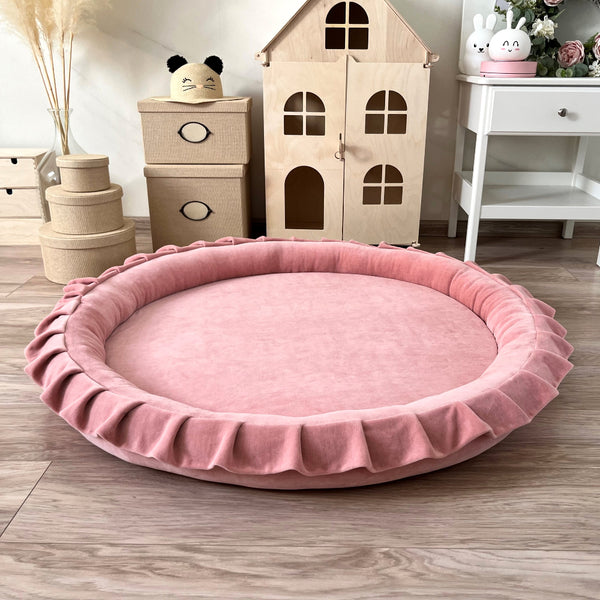 speelnest speelmat ronde speelmat moje pink roze soft velvet