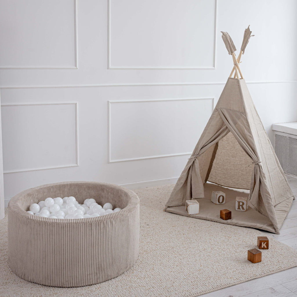 ballenbad ballenbak rib velvet rond moje ballenbadballen ballenbakballen dark beige