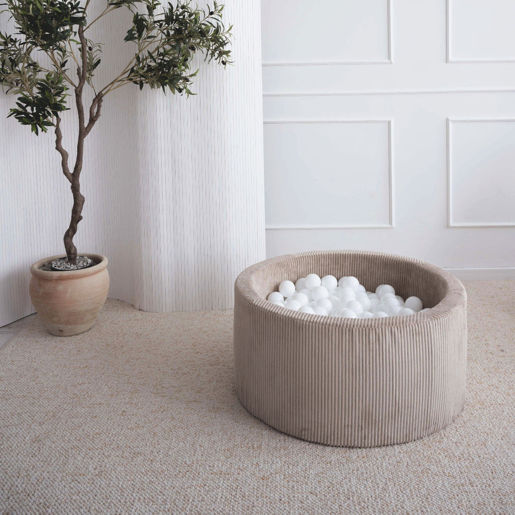 ballenbad ballenbak rib velvet rond moje ballenbadballen ballenbakballen dark beige