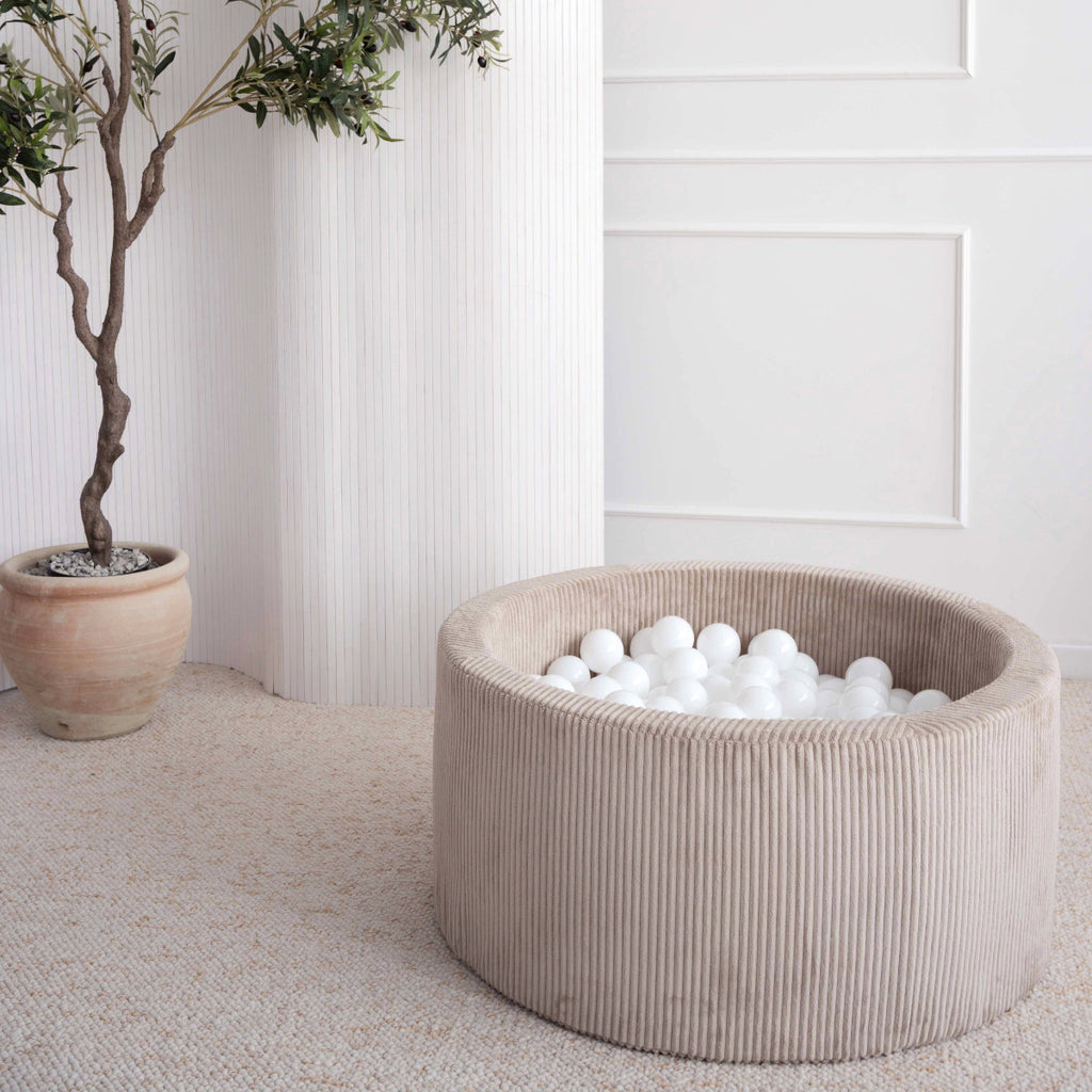 ballenbad ballenbak rib velvet rond moje ballenbadballen ballenbakballen dark beige