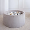 ronde ballenbak ballenbad rib Corduroy grijs grey moje rond ballenbadballen ballenbakballen
