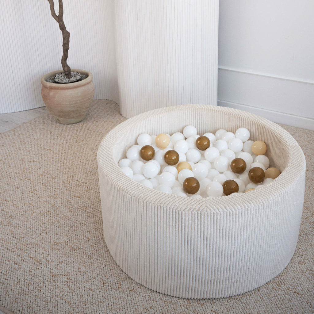 Ballenbad ballenbak rond rib cream velvet moje ribbel ballenbadballen ballenbakballen