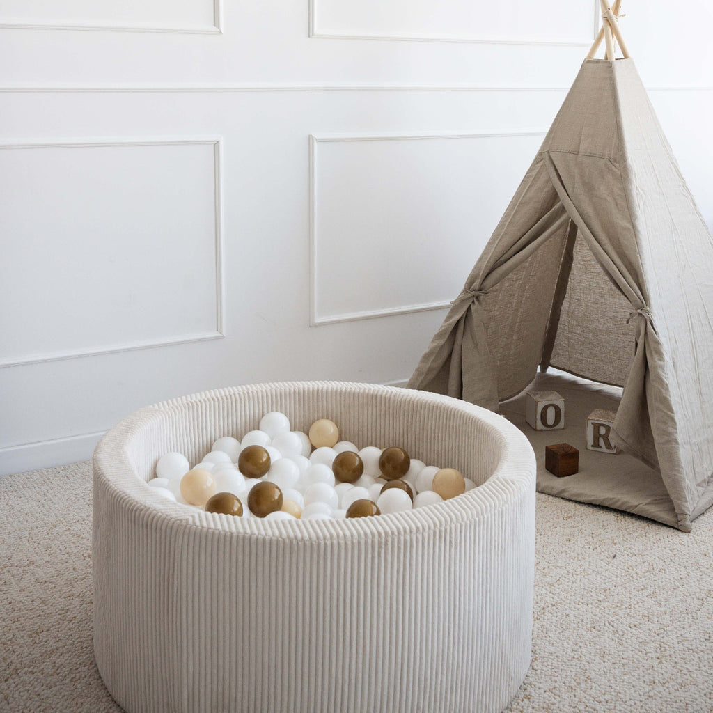 Ballenbad ballenbak rond rib cream velvet moje ribbel ballenbadballen ballenbakballen