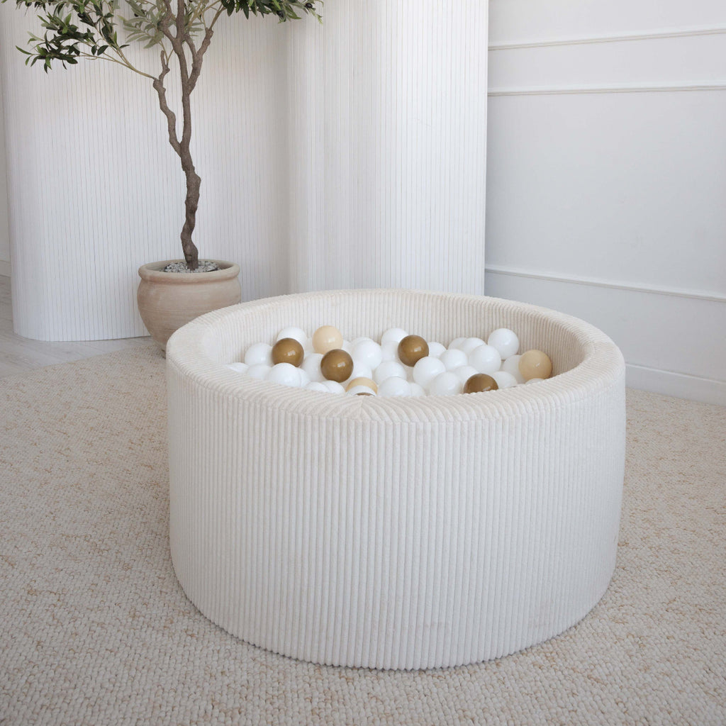 Ballenbad ballenbak rond rib cream velvet moje ribbel ballenbadballen ballenbakballen