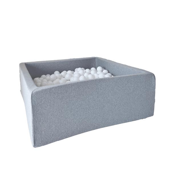 vierkant ballenbad vierkante ballenbak grijs grey lichtgrijs light grey moje ballenbadballen ballenbakballen