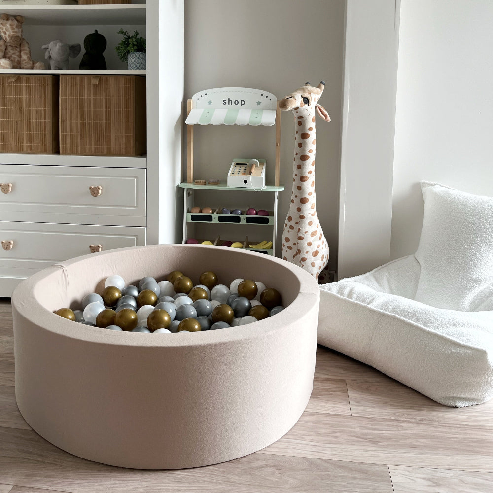 ballenbad rond beige katoen jersey moje