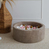 ballenbad rond ronde ballenbak moje rib dark beige bruin ballenbadballen ballenbakballen 