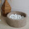 ballenbad rond ronde ballenbak moje rib dark beige bruin ballenbadballen ballenbakballen 